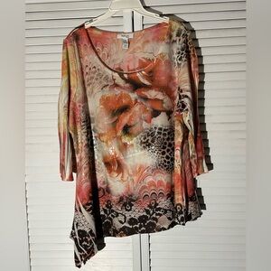 NWT Style & Co Floral Tunic with Sequin Accents Size 3X